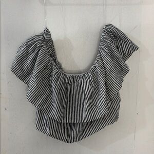 Target Off shoulder cute stripe crop top